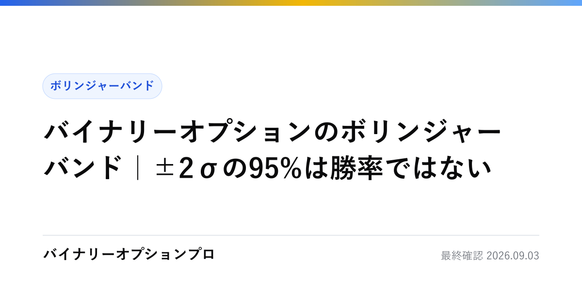 バイナリーオプションのボリンジャーバンド｜±2σの95%は勝率ではない