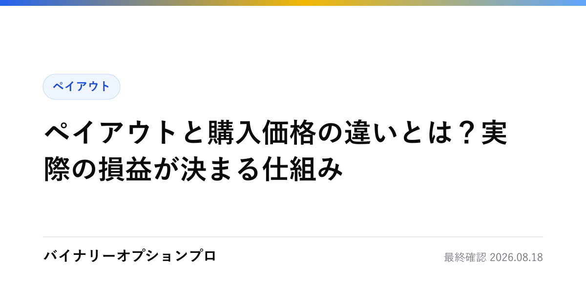ペイアウトと購入価格の違いとは？実際の損益が決まる仕組み